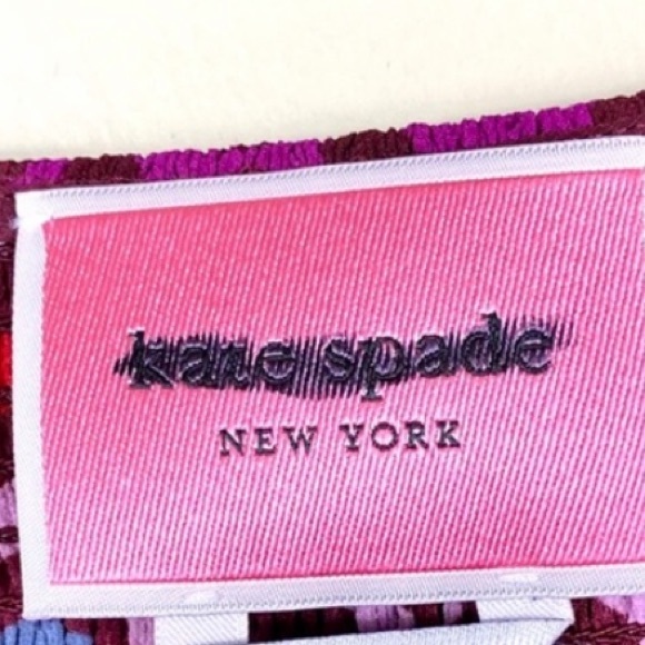 KATE SPADE Purple Rawr Long Sleeve Smocked Mini Dress XXS NEW - Picture 7 of 9